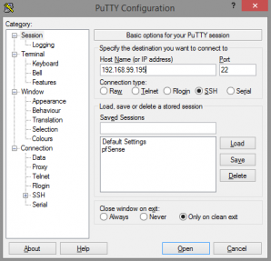 Putty Configuration