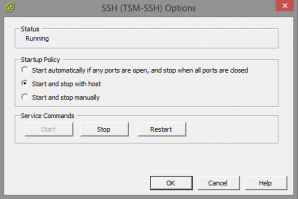vSphere SSH Options