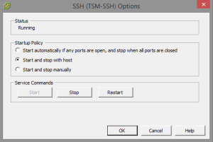 vSphere SSH Options